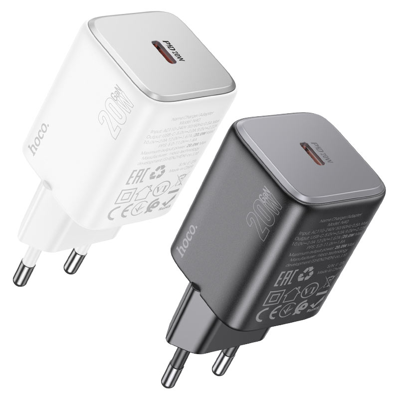 Hoco N40 φορτιστής 20W USB-C WHITE