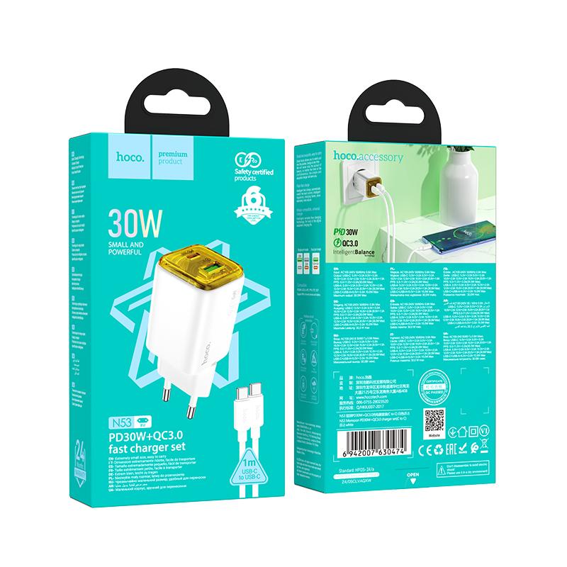 Hoco N53 φορτιστής 30W με καλώδιο